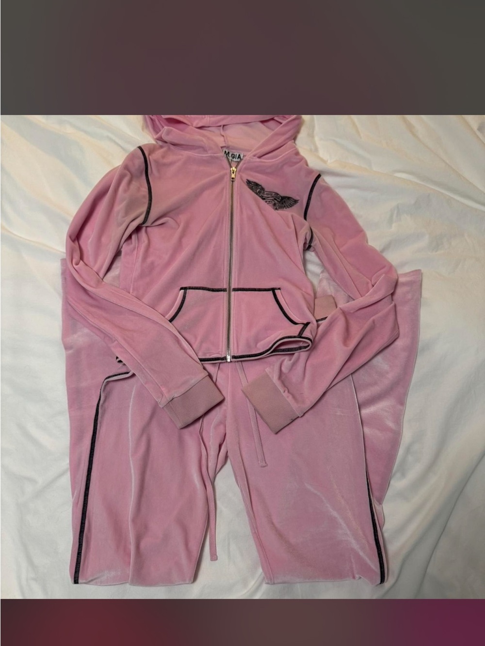 I.AM.GIA Pink Velour Zip Hoodie & Joggers Set I.AM.GIA • PANTS